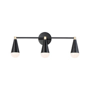 Maxim - 11263BKSBR - Three Light Bath Vanity - Lovell - Black / Satin Brass