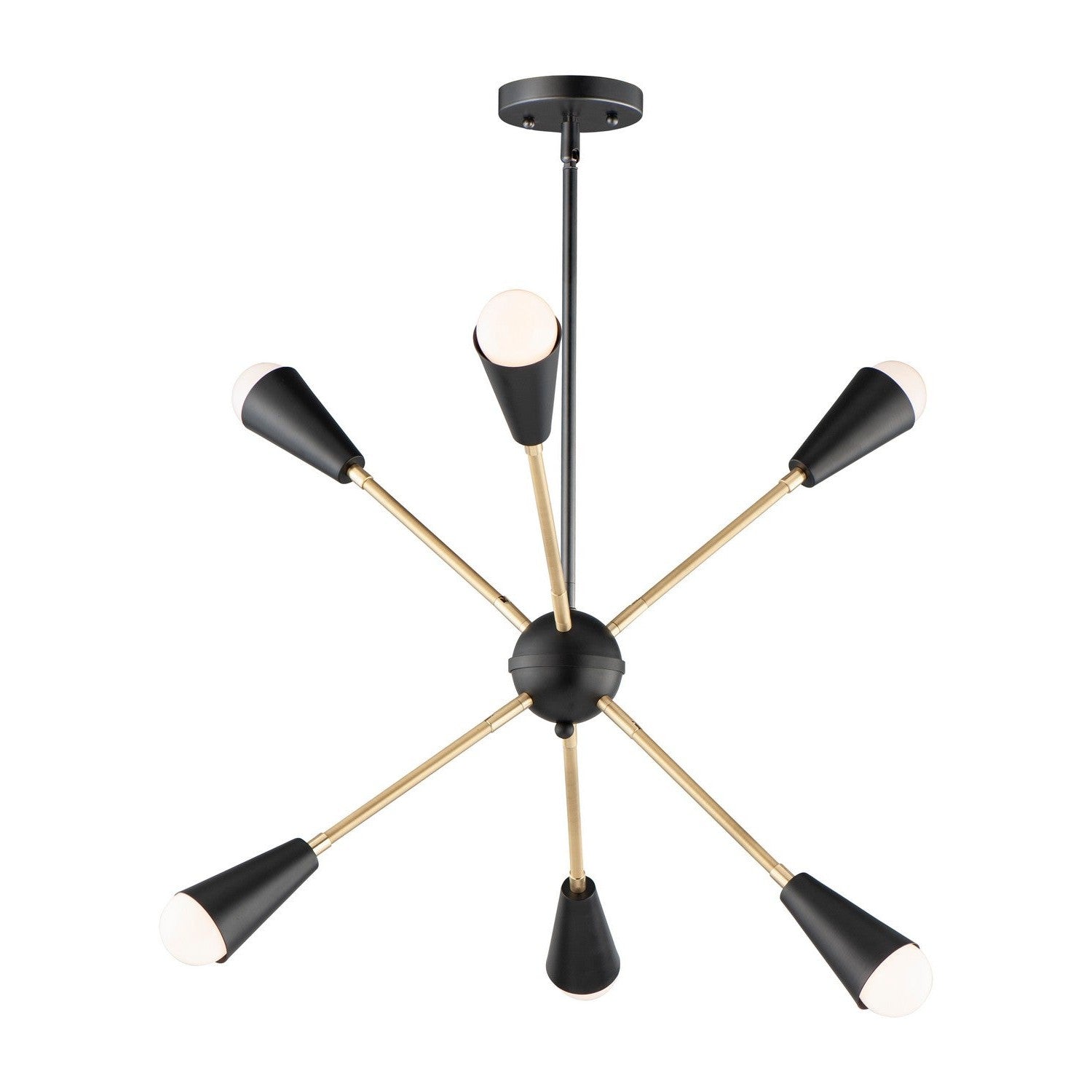 Maxim - 11266BKSBR - Six Light Pendant - Lovell - Black / Satin Brass