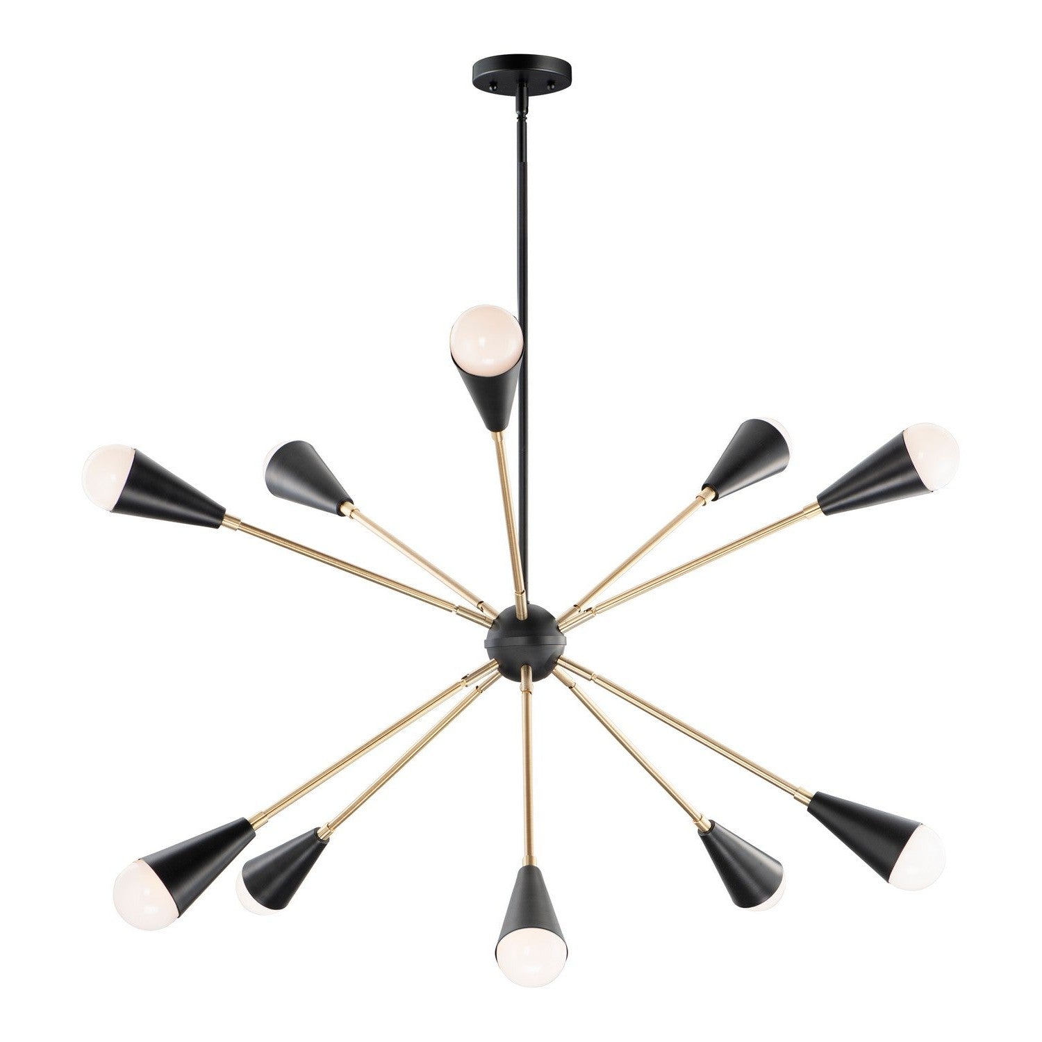 Maxim - 11268BKSBR - Ten Light Pendant - Lovell - Black / Satin Brass