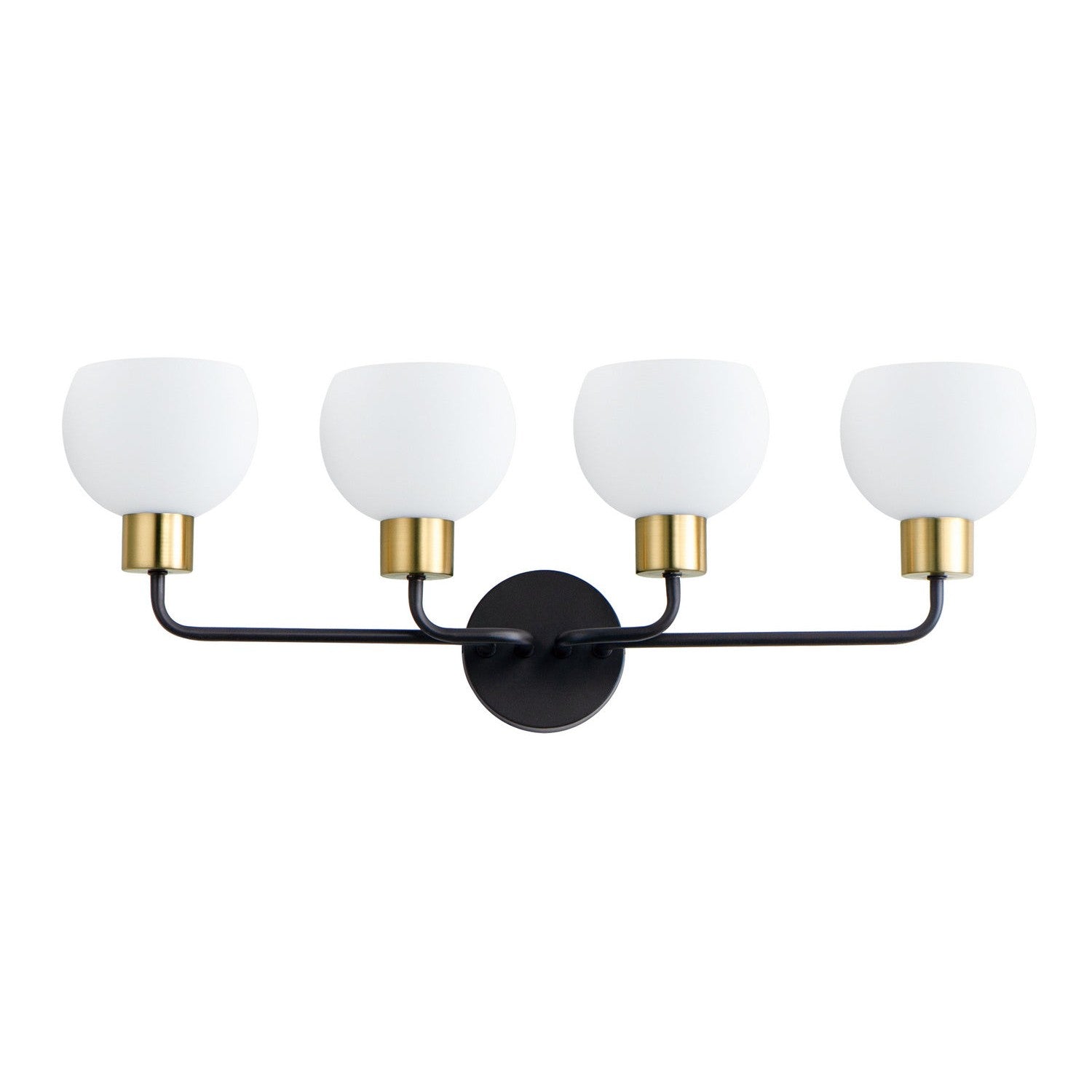 Maxim - 11274SWBZSBR - Four Light Bath Vanity - Coraline - Bronze / Satin Brass