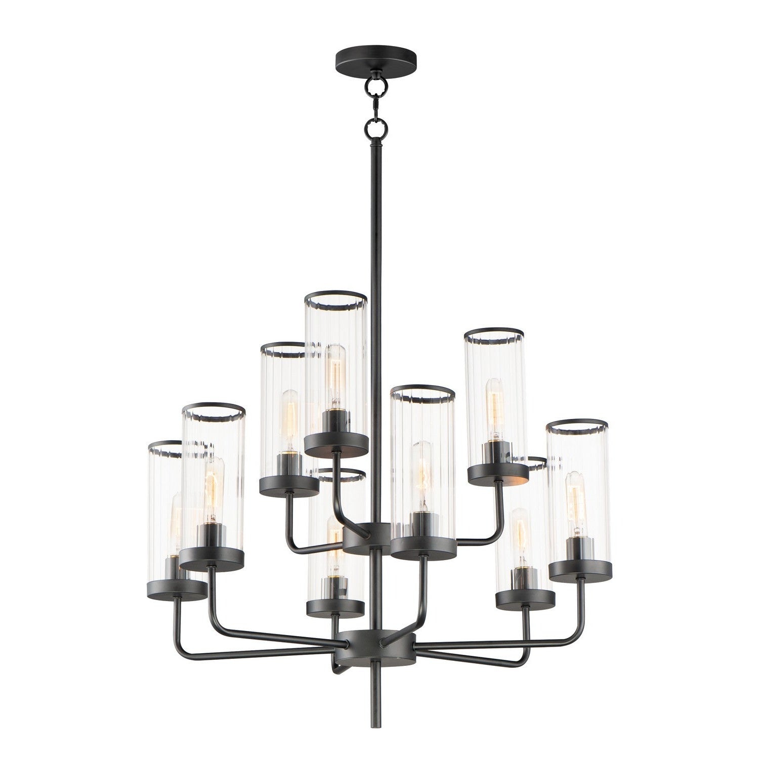 Maxim - 11479CRBK - Nine Light Chandelier - Crosby - Black