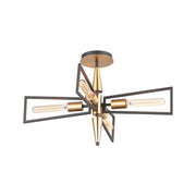 Maxim - 11650BKSBR - Four Light Flush Mount - Wings - Black / Satin Brass