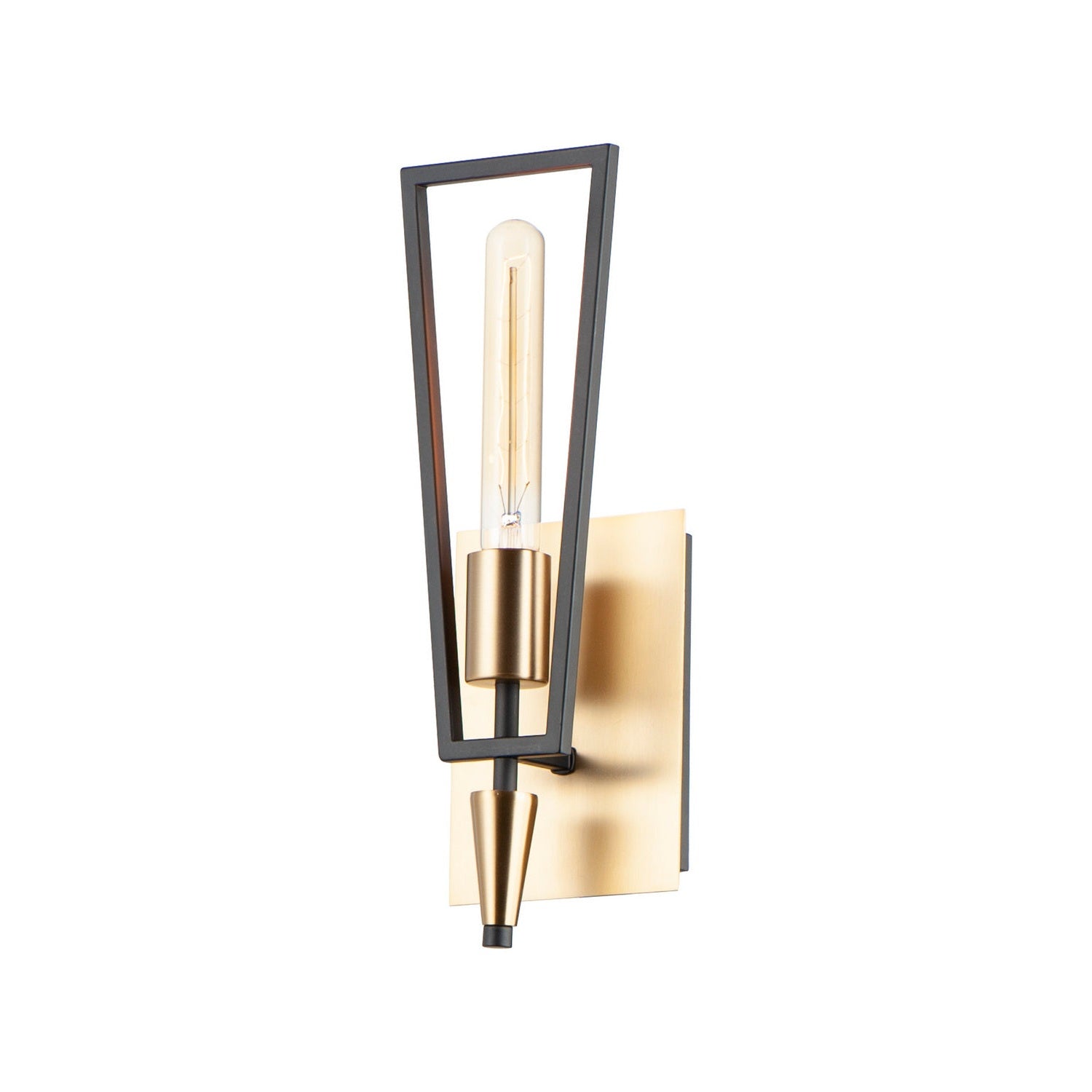 Maxim - 11651BKSBR - One Light Wall Sconce - Wings - Black / Satin Brass