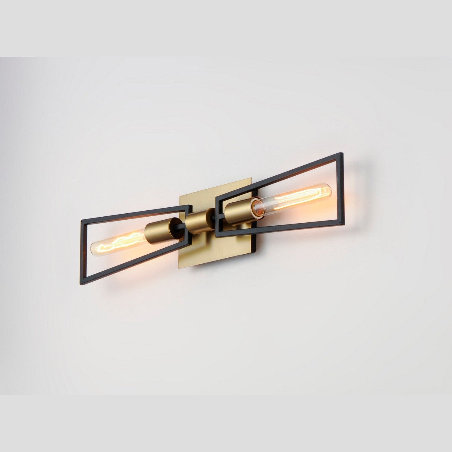 Maxim - 11652BKSBR - Two Light Wall Sconce - Wings - Black / Satin Brass