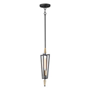 Maxim - 11653BKSBR - One Light Pendant - Wings - Black / Satin Brass