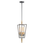 Maxim - 11654BKSBR - Four Light Pendant - Wings - Black / Satin Brass