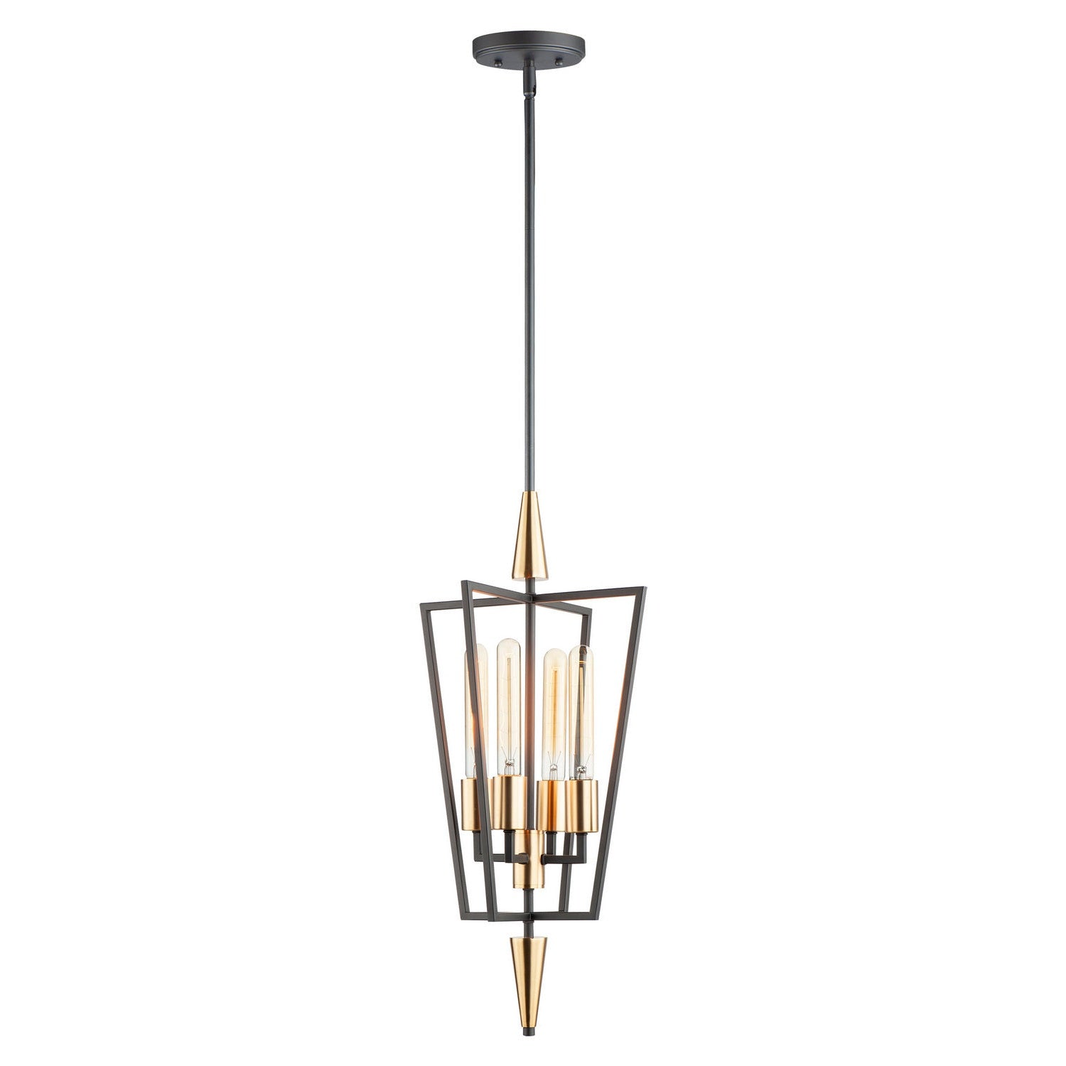Maxim - 11654BKSBR - Four Light Pendant - Wings - Black / Satin Brass
