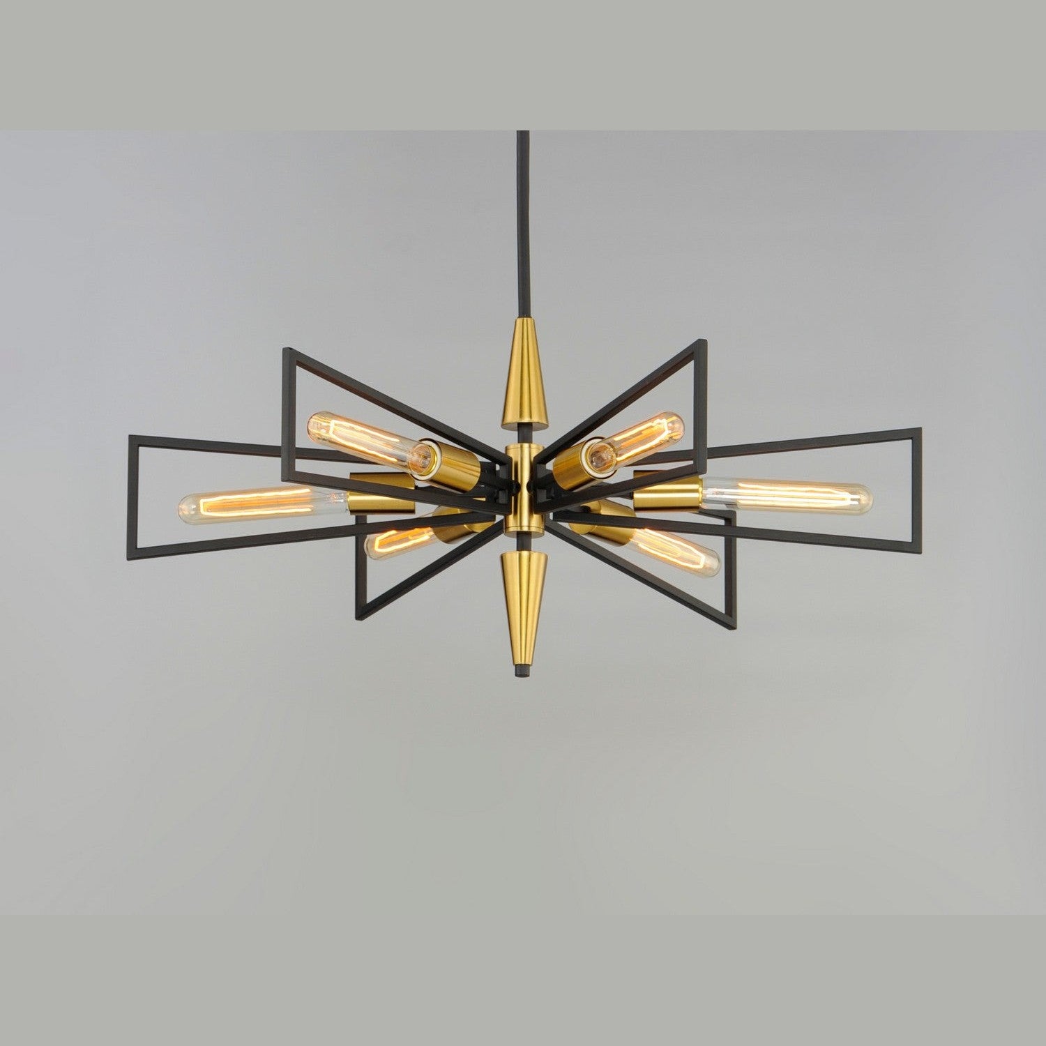 Maxim - 11656BKSBR - Six Light Chandelier - Wings - Black / Satin Brass