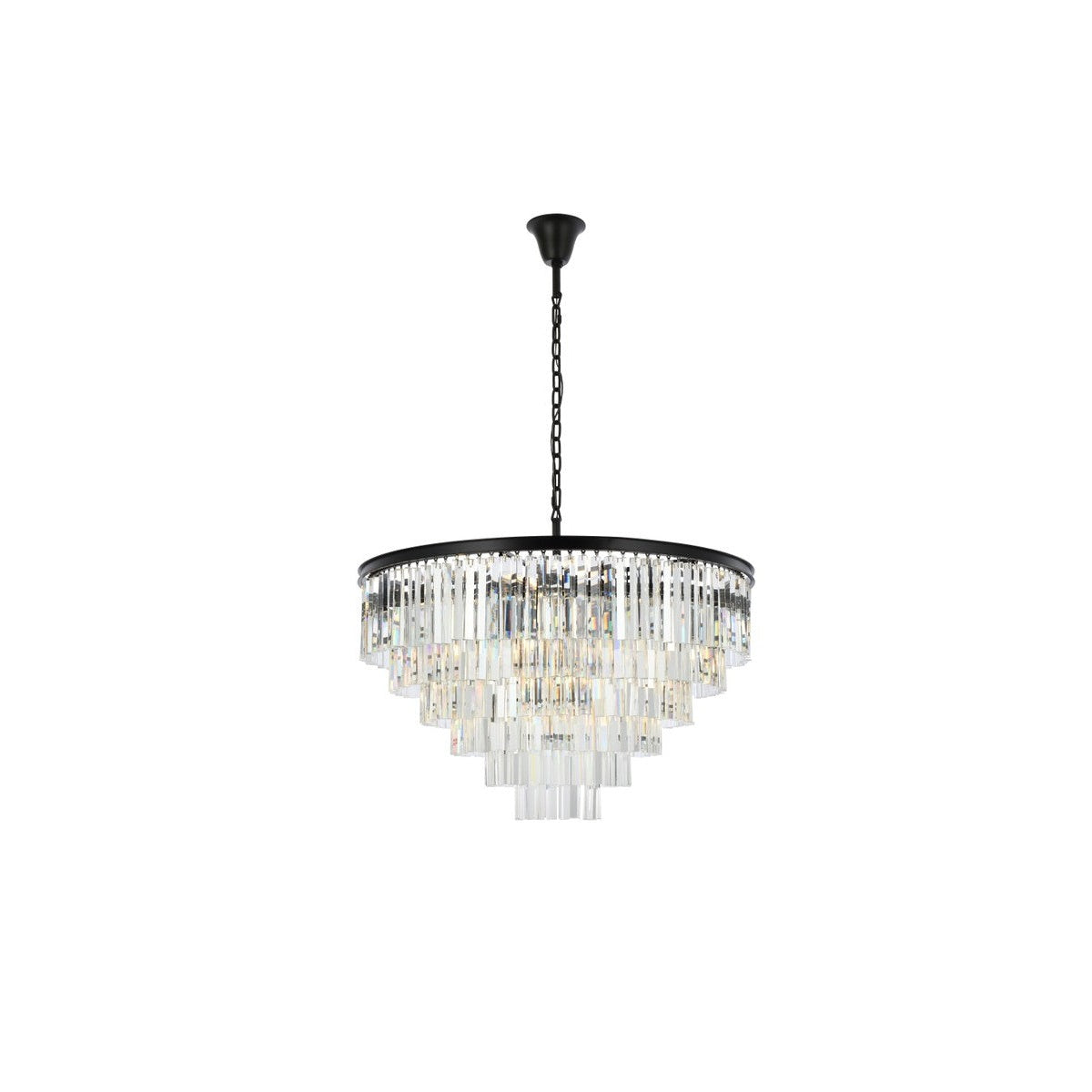 Elegant Lighting - 1201D44MB/RC - 33 Light Chandelier - Sydney - Matte Black