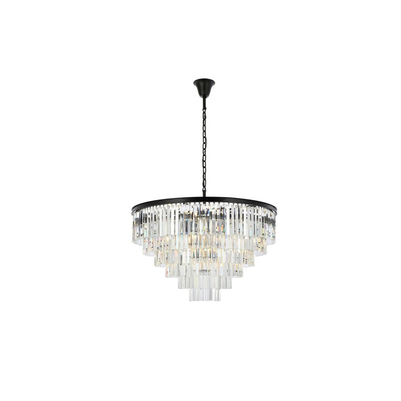 Elegant Lighting - 1201D44MB/RC - 33 Light Chandelier - Sydney - Matte Black