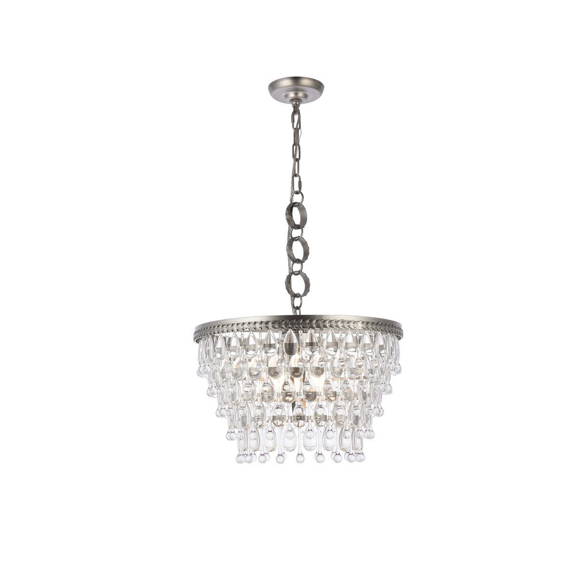 Elegant Lighting - 1219D19AS/RC - Five Light Pendant - Nordic - Antique Silver