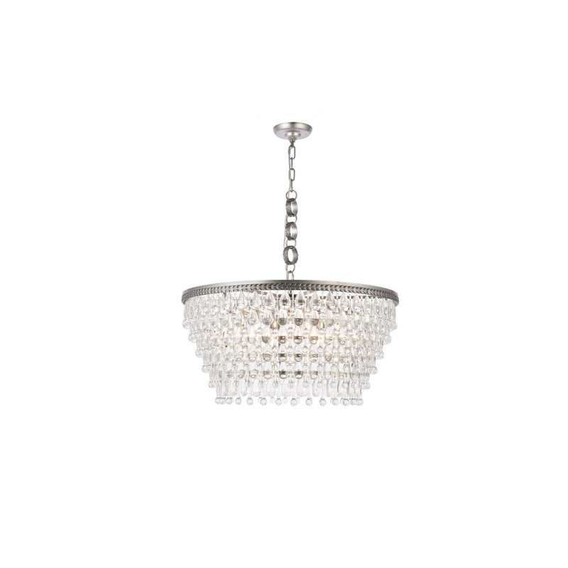 Elegant Lighting - 1219D28AS/RC - Six Light Chandelier - Nordic - Antique Silver