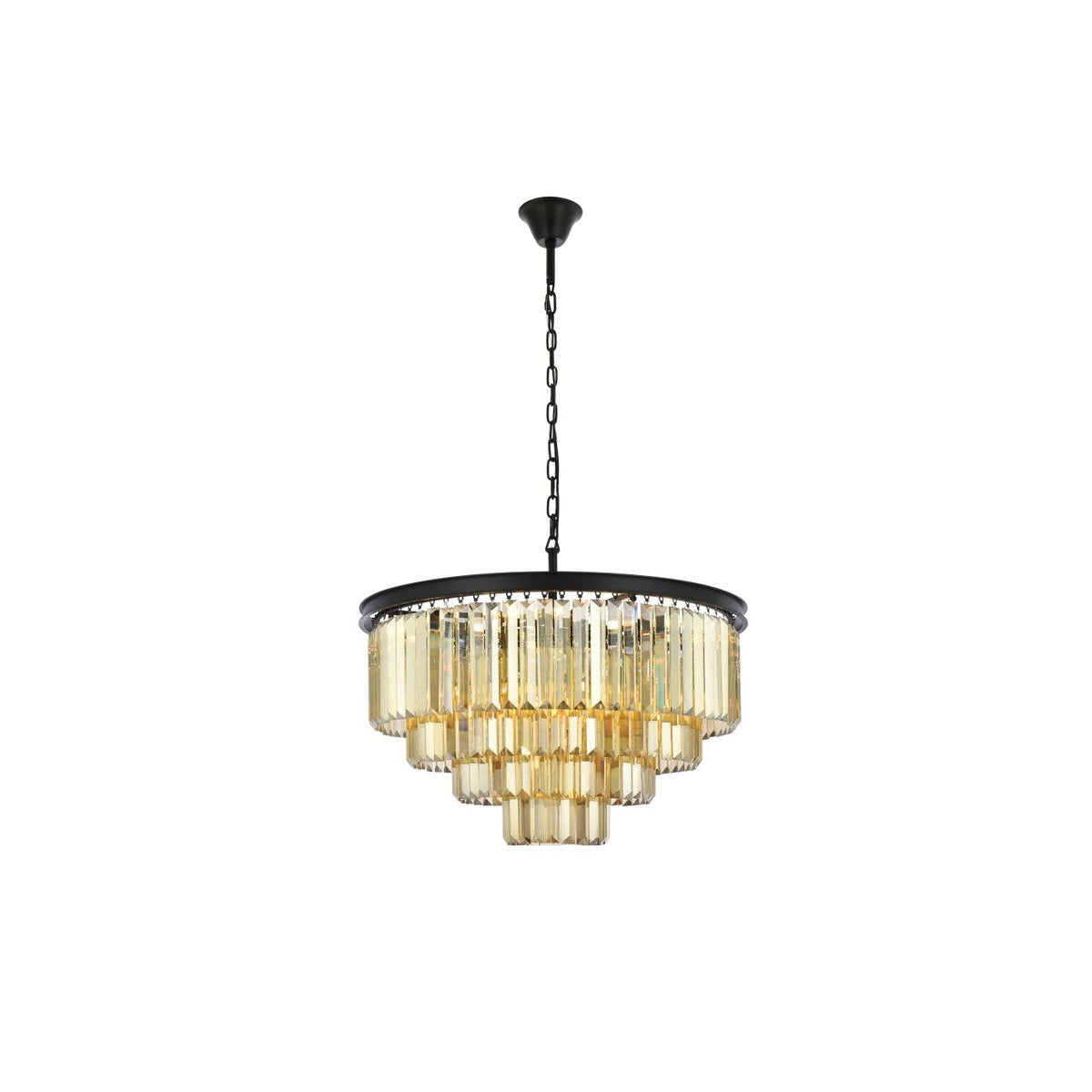 Elegant Lighting - 1231D32MB-GT/RC - 17 Light Chandelier - Sydney - Matte Black
