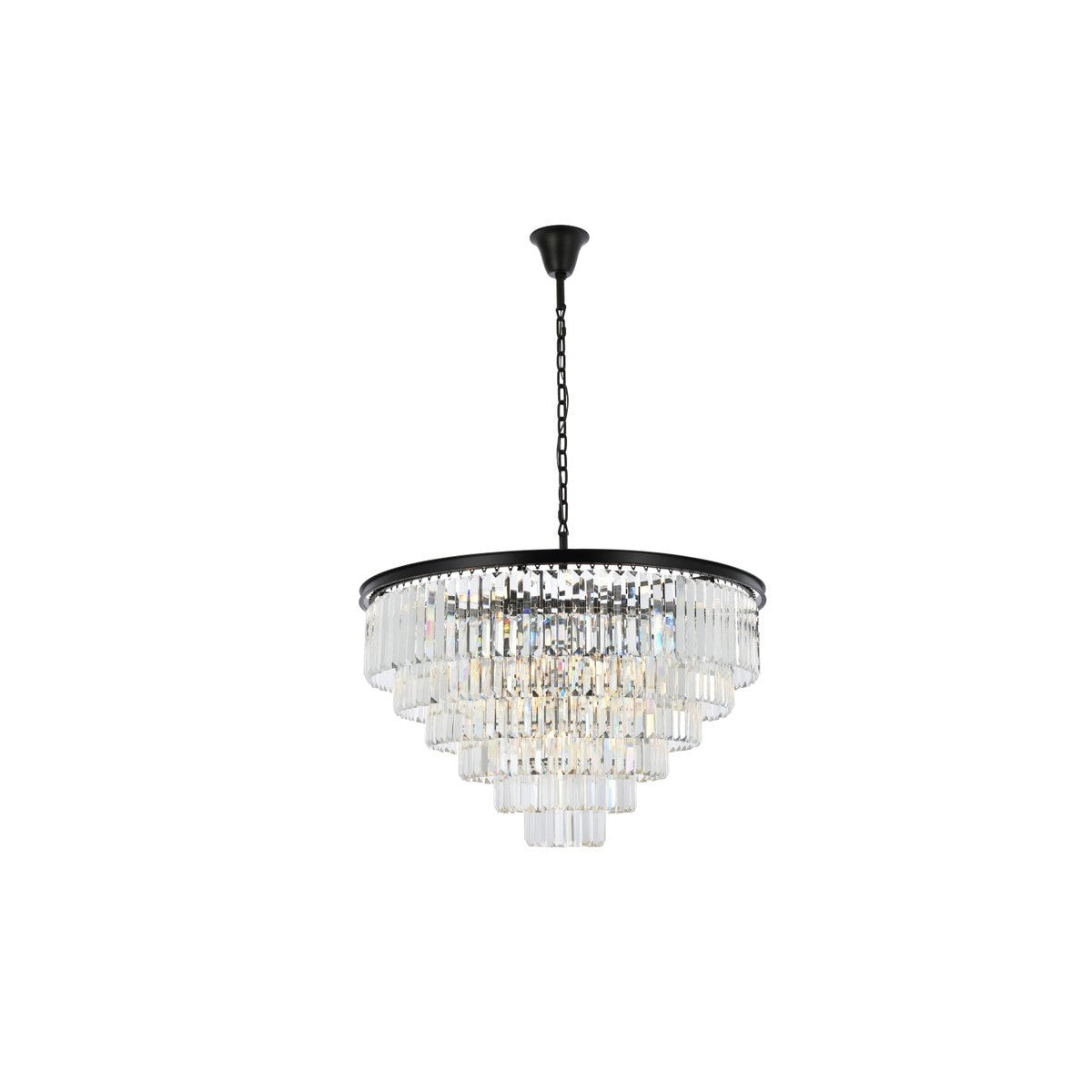 Elegant Lighting - 1231D44MB/RC - 33 Light Chandelier - Sydney - Matte Black
