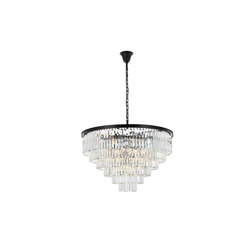 Elegant Lighting - 1231D44MB/RC - 33 Light Chandelier - Sydney - Matte Black