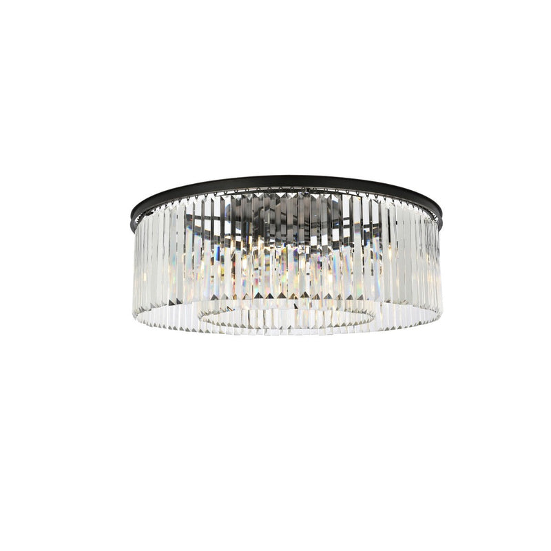 Elegant Lighting - 1238F43MB/RC - Ten Light Flush Mount - Sydney - Matte Black