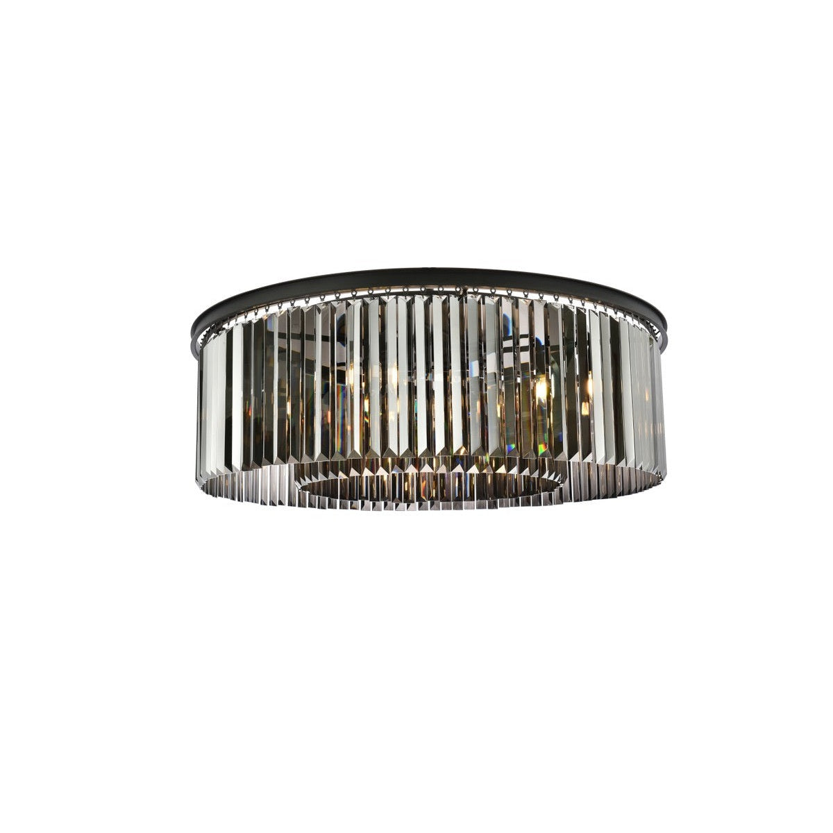 Elegant Lighting - 1238F43MB-SS/RC - Ten Light Flush Mount - Sydney - Matte Black