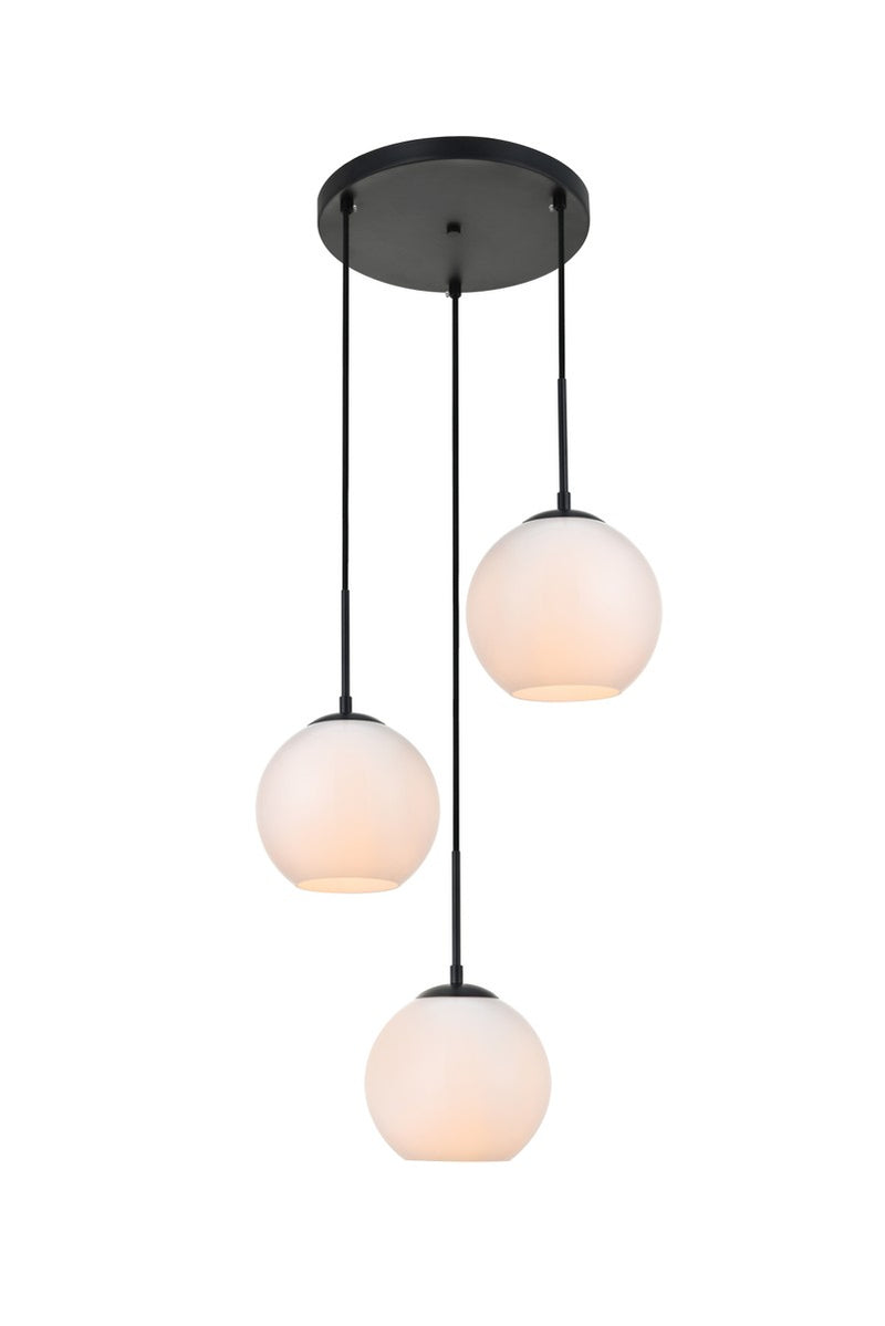 Elegant Lighting - LD2209BK - Three Light Pendant - BAXTER - Black