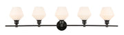 Elegant Lighting - LD2325BK - Five Light Wall Sconce - Gene - Black