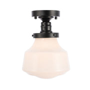 Elegant Lighting - LD6249BK - One Light Flush Mount - Lyle - Black and frosted white glass