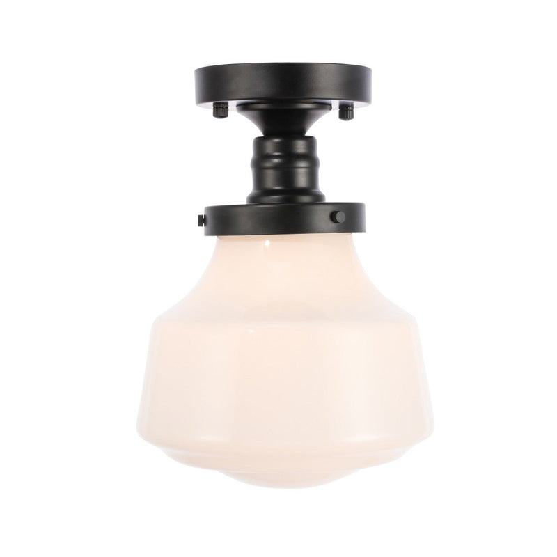 Elegant Lighting - LD6249BK - One Light Flush Mount - Lyle - Black and frosted white glass