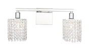 Elegant Lighting - LD7009C - Two Light Wall Sconce - Phineas - Chrome and Clear Crystals