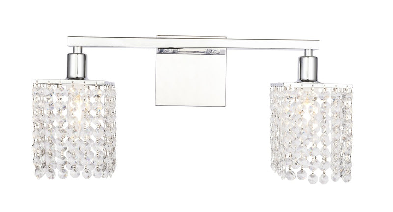 Elegant Lighting - LD7009C - Two Light Wall Sconce - Phineas - Chrome and Clear Crystals