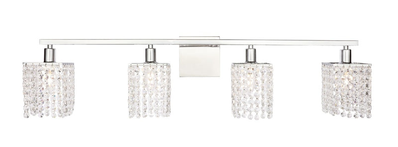 Elegant Lighting - LD7013C - Four Light Wall Sconce - Phineas - Chrome and Clear Crystals