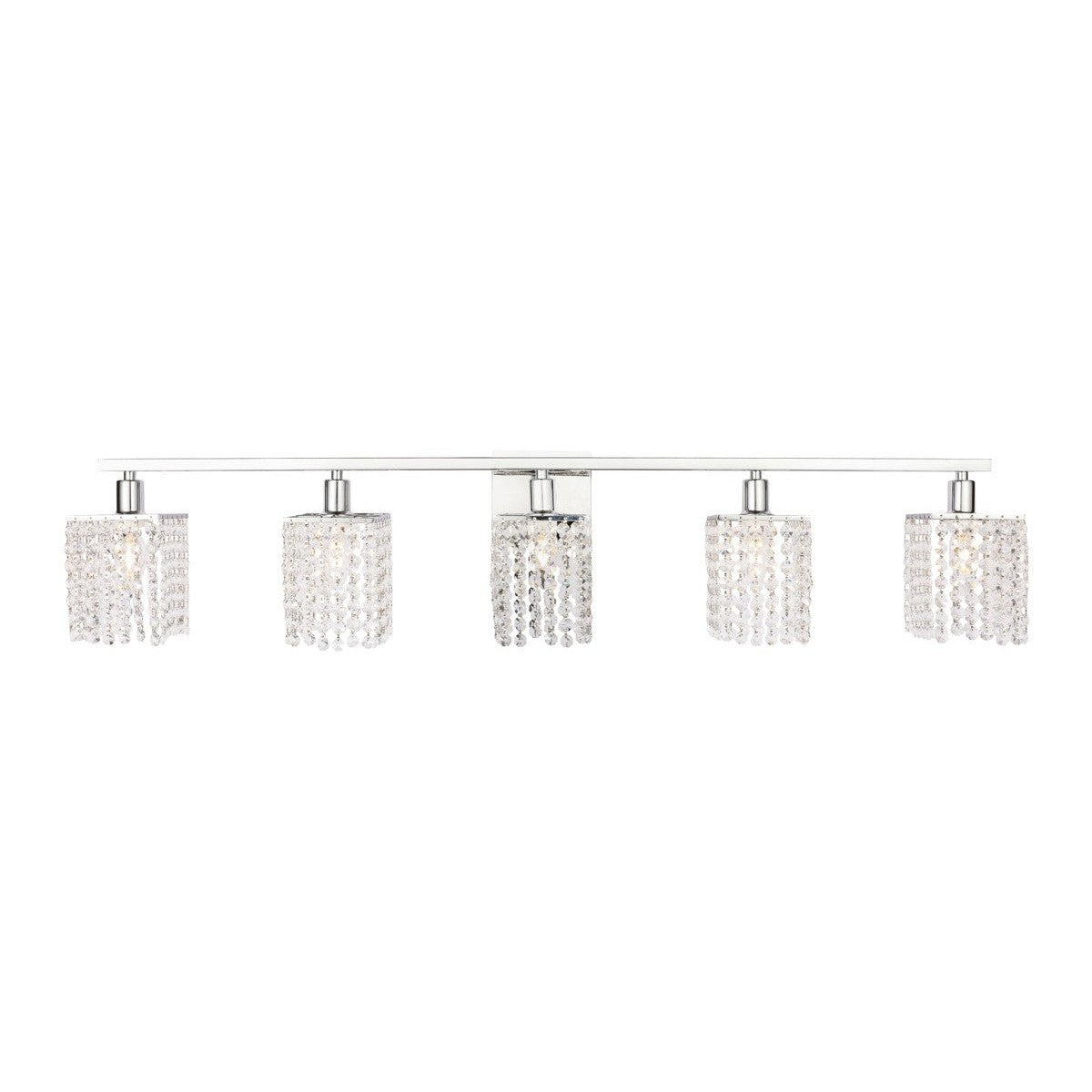 Elegant Lighting - LD7015C - Five Light Wall Sconce - Phineas - Chrome and Clear Crystals