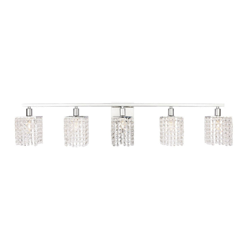 Elegant Lighting - LD7015C - Five Light Wall Sconce - Phineas - Chrome and Clear Crystals
