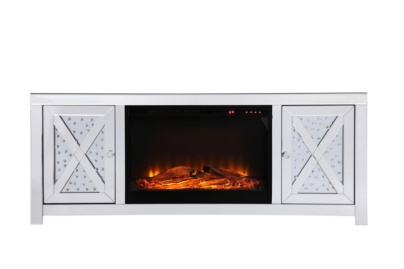 Elegant Lighting - MF9904-F1 - TV Stand With Log Insert Fireplace - Modern - Clear
