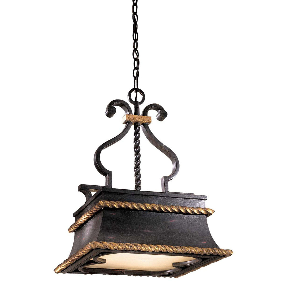 Metropolitan - N6111-20 - Three Light Pendant - Montparnasse - French Coal W/ Gold Leaf Highl