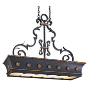 Metropolitan - N6107-20 - 12 Light Island Pendant - Montparnasse - French Coal W/ Gold Leaf Highl