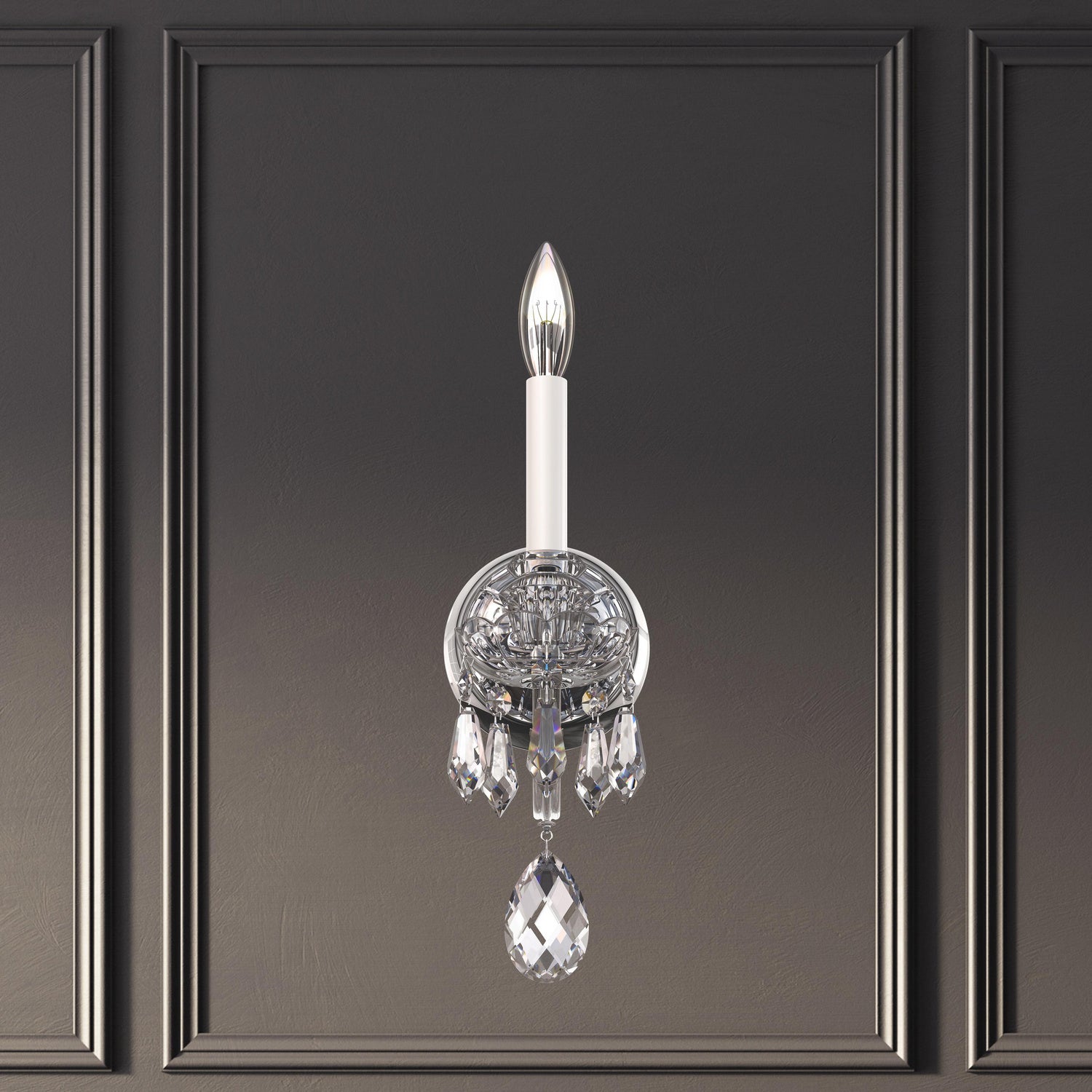Schonbek - HA5801N-40H - One Light Wall Sconce - Hamilton Nouveau - Polished Silver