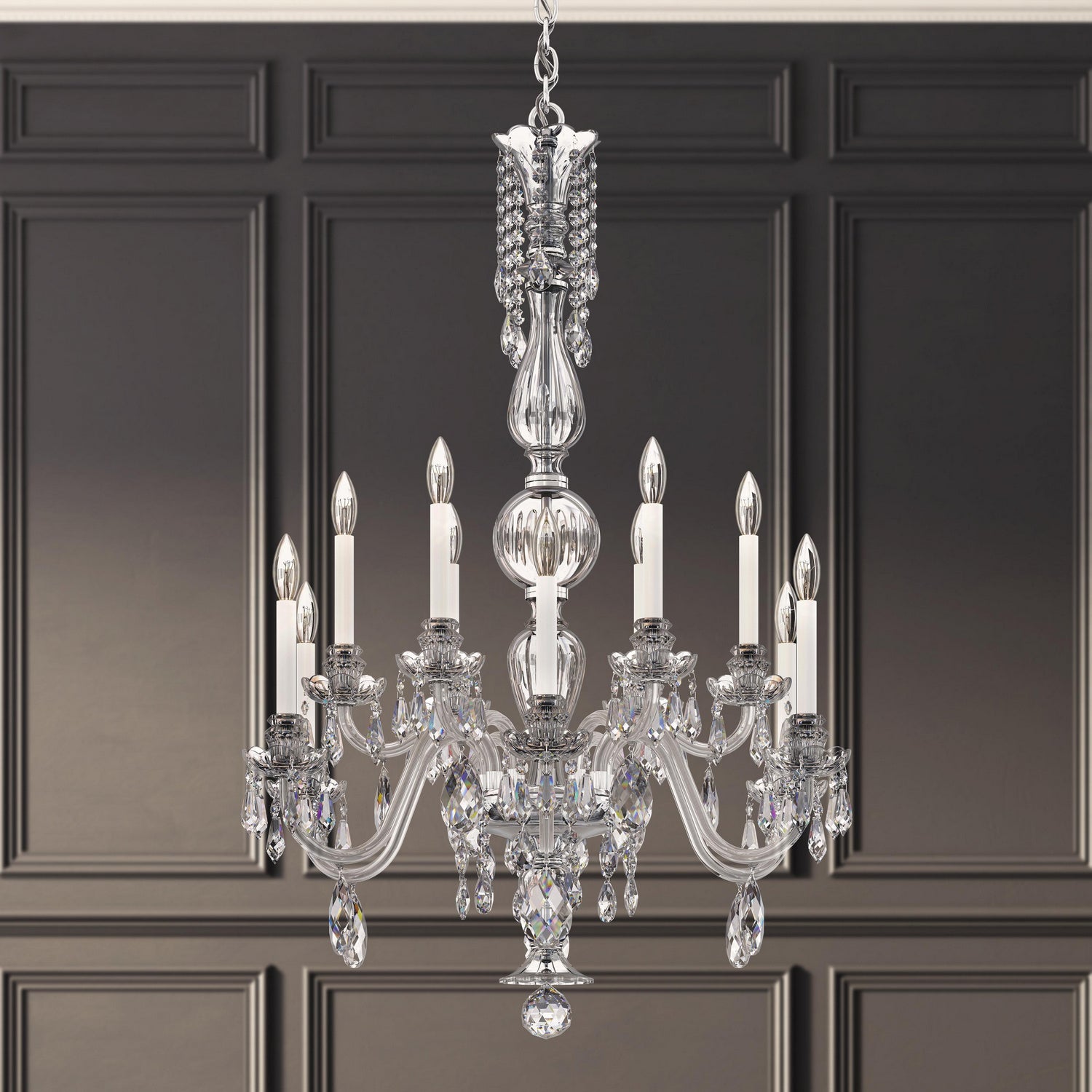 Schonbek - HA5808N-40H - 12 Light Chandelier - Hamilton Nouveau - Polished Silver