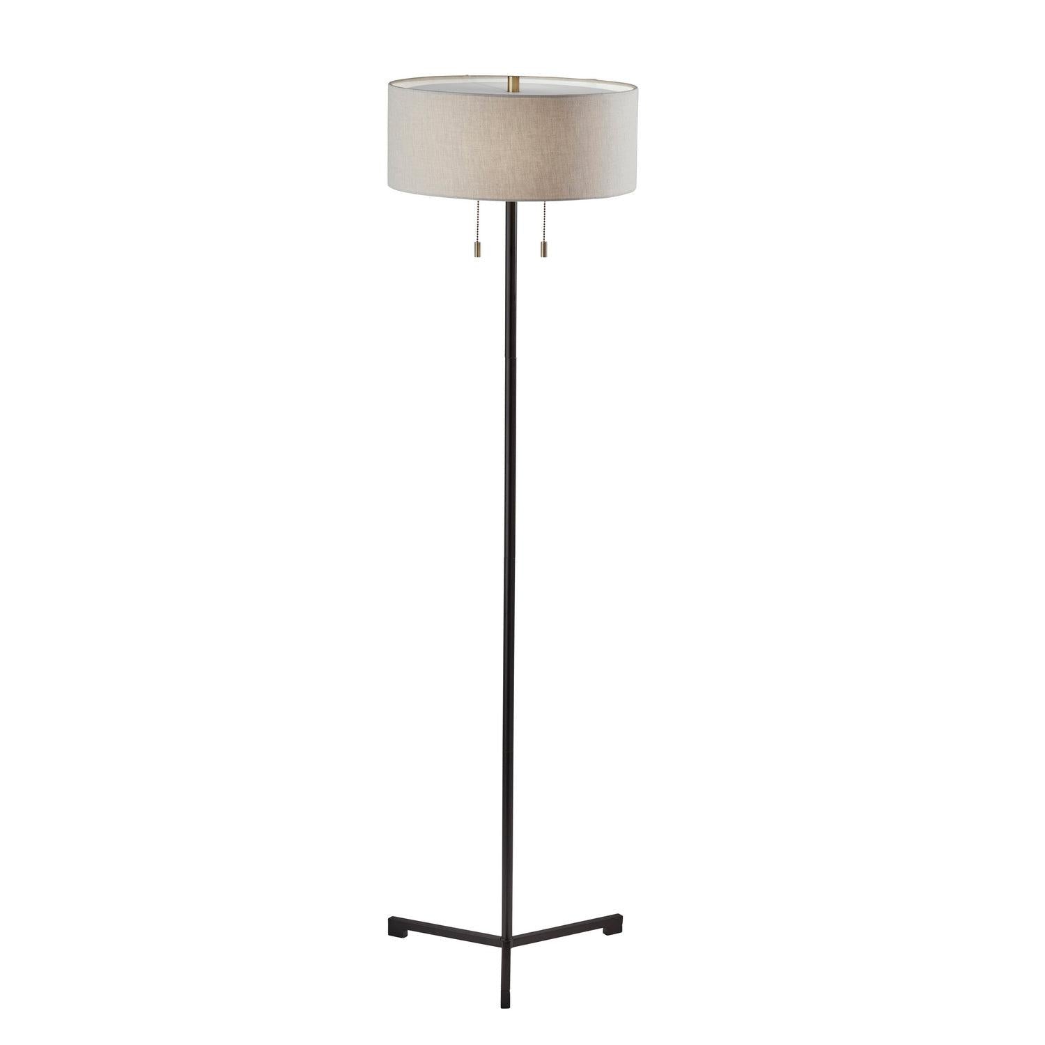 Adesso Home - 1557-01 - Two Light Floor Lamp - Wesley - Black