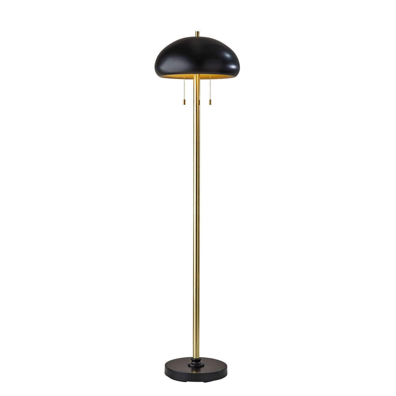 Adesso Home - 1563-21 - Two Light Floor Lamp - Cap - Black & Antique Brass