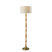 Adesso Home - 1577-12 - Floor Lamp - Eve - Natural Oak Wood W. Antique Brass Accent