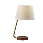 Adesso Home - 3015-21 - Table Lamp - Louie - Antique Brass W. Walnut Rubberwood Base