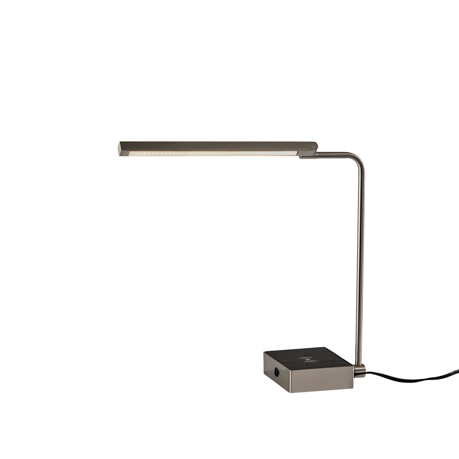Adesso Home - 3039-22 - LED Desk Lamp - Sawyer - Brushed Steel W. Black Leather