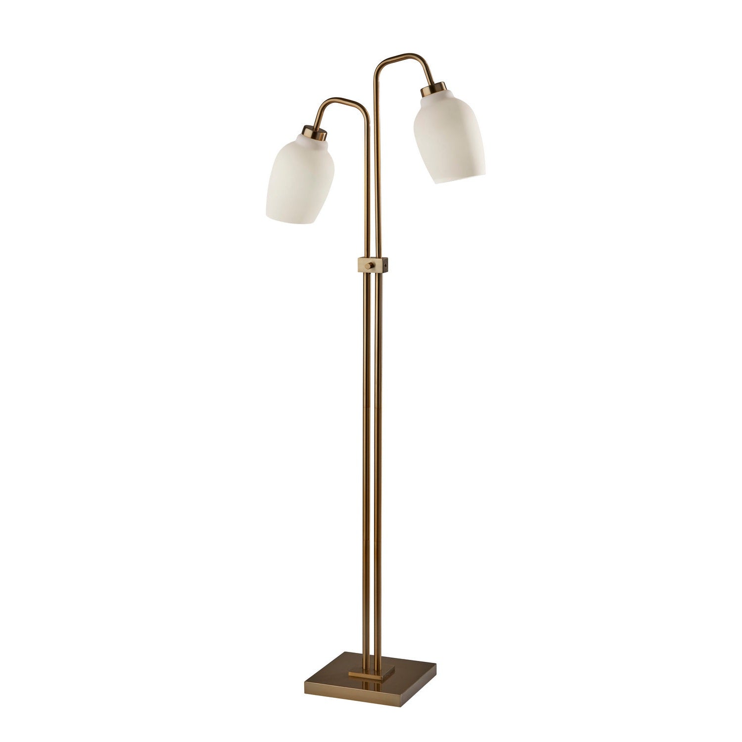 Adesso Home - 3547-21 - Two Light Floor Lamp - Clara - Antique Brass