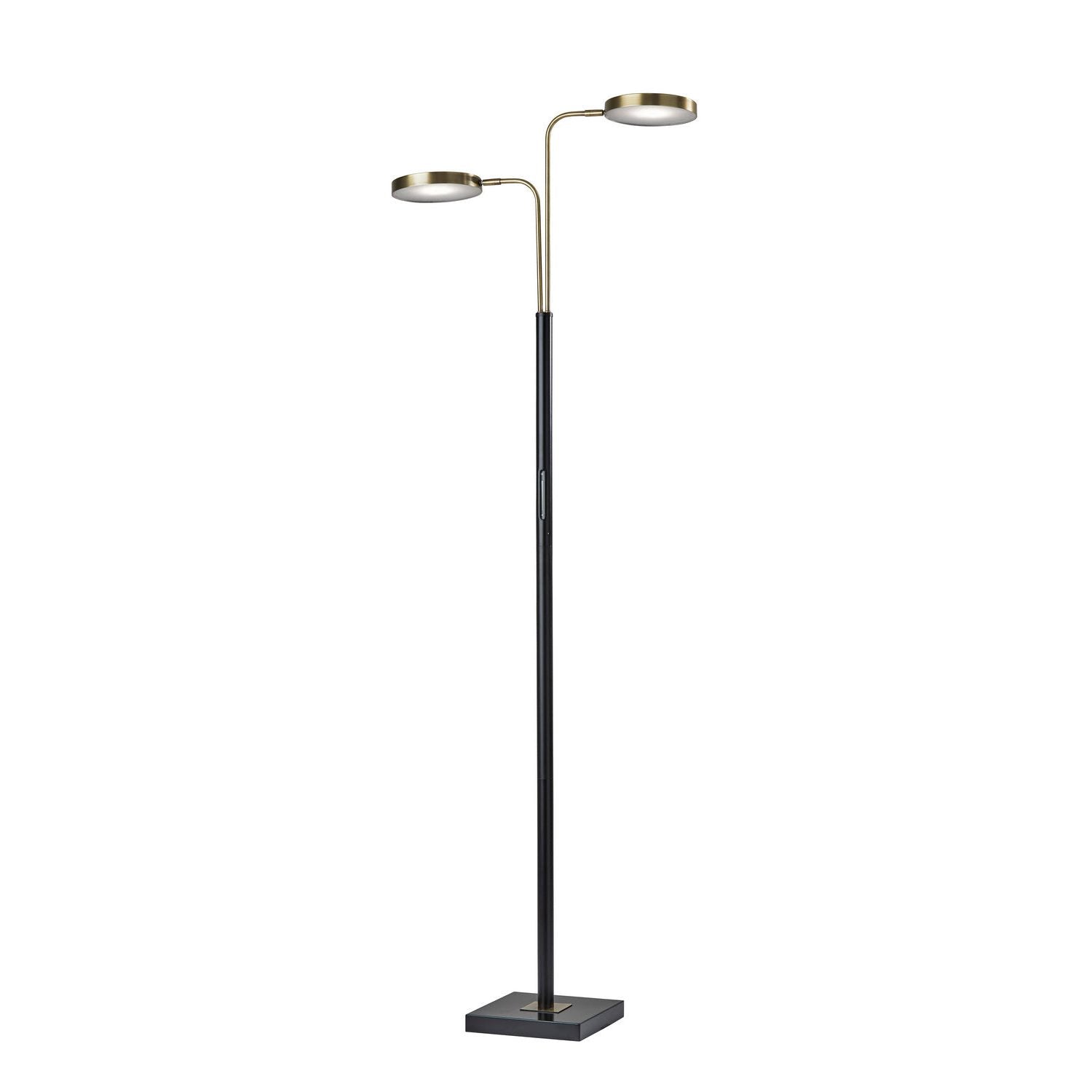 Adesso Home - 4127-01 - LED Floor Lamp - Rowan - Black & Antique Brass