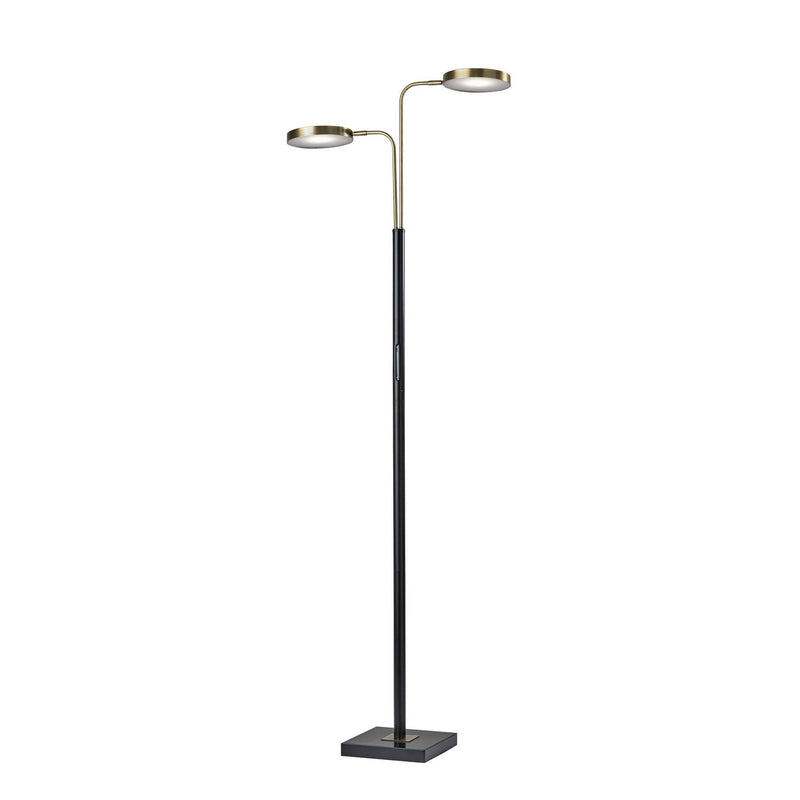 Adesso Home - 4127-01 - LED Floor Lamp - Rowan - Black & Antique Brass