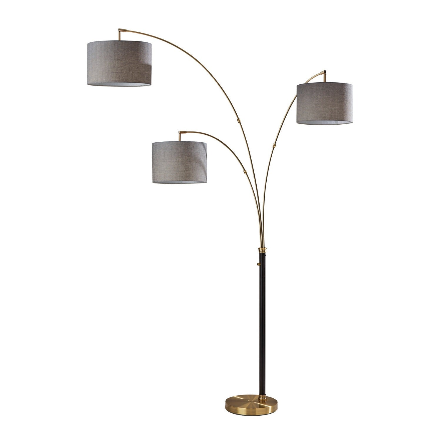 Adesso Home - 4210-21 - Three Light Arc Lamp - Bergen - Black & Antique Brass
