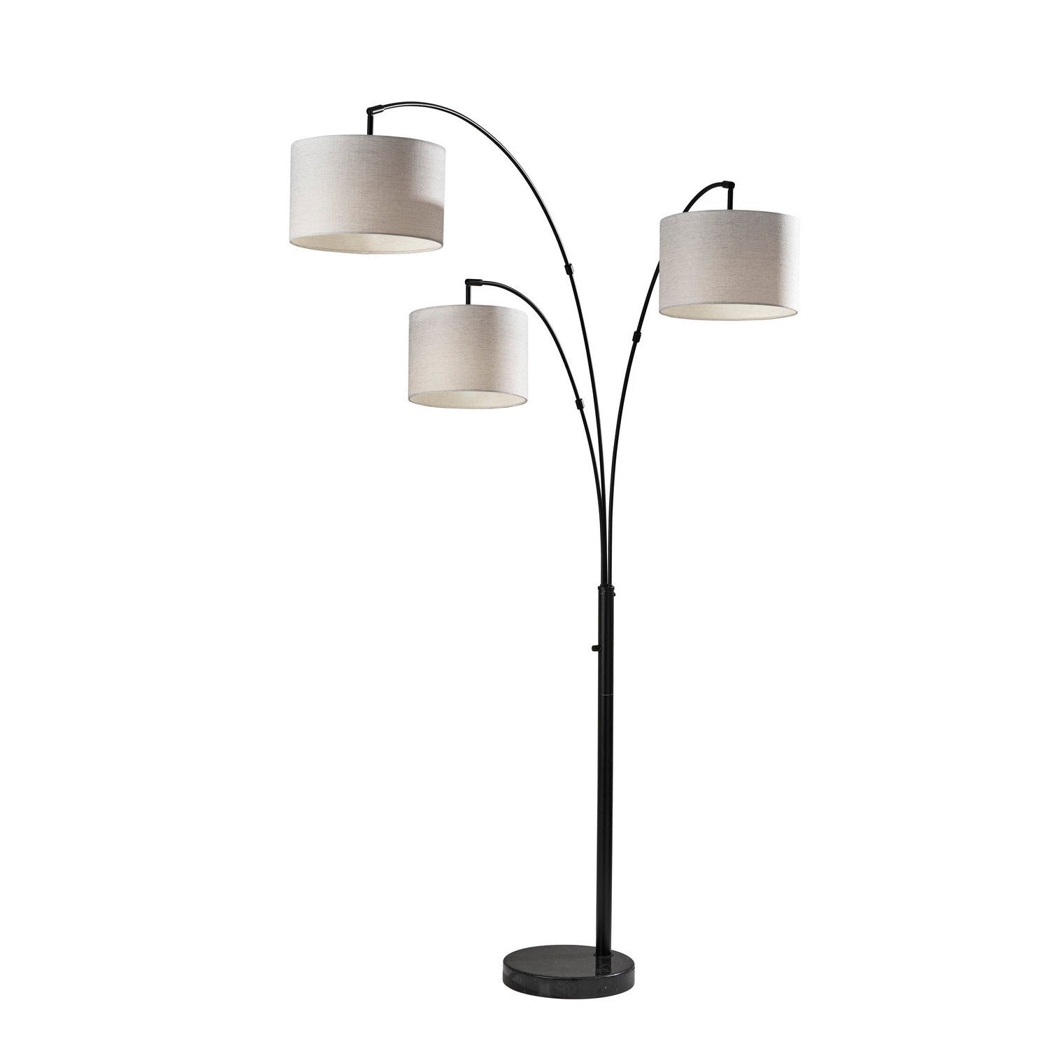 Adesso Home - 4250-01 - Three Light Arc Lamp - Bowery - Black
