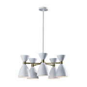 Adesso Home - 4280-02 - Five Light Pendant - Oscar - White W. Antique Brass
