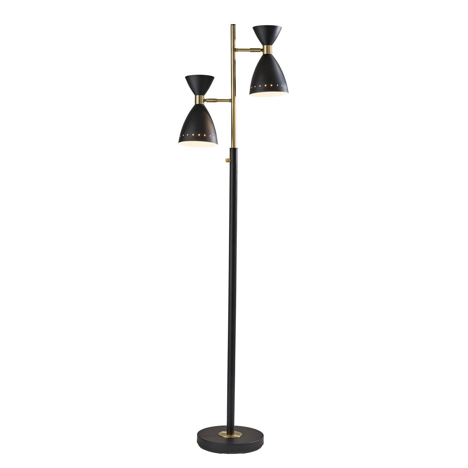 Adesso Home - 4285-01 - Two Light Tree Lamp - Oscar - Black W. Antique Brass
