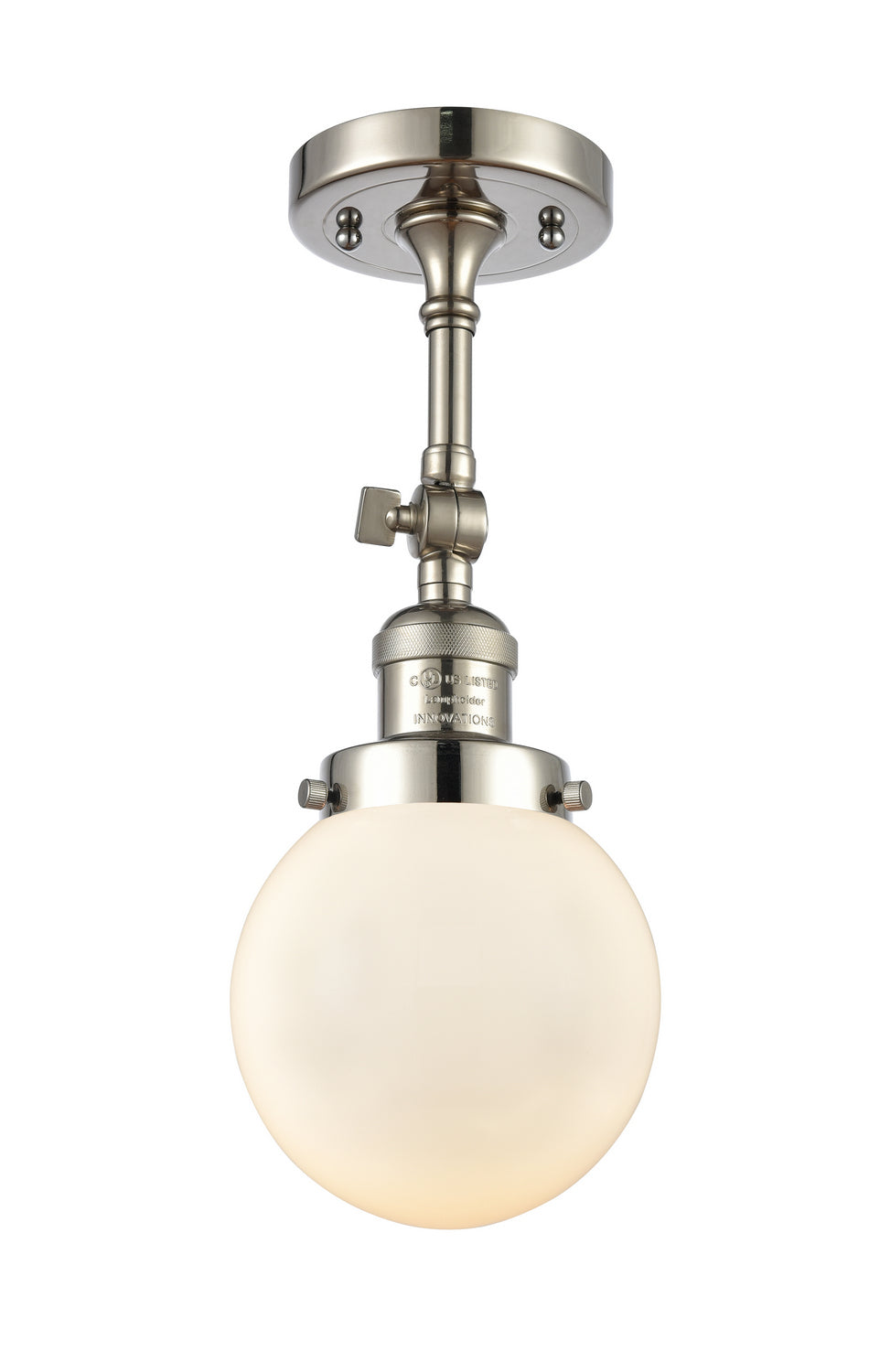 Innovations - 201F-PN-G201-6 - One Light Semi-Flush Mount - Franklin Restoration - Polished Nickel