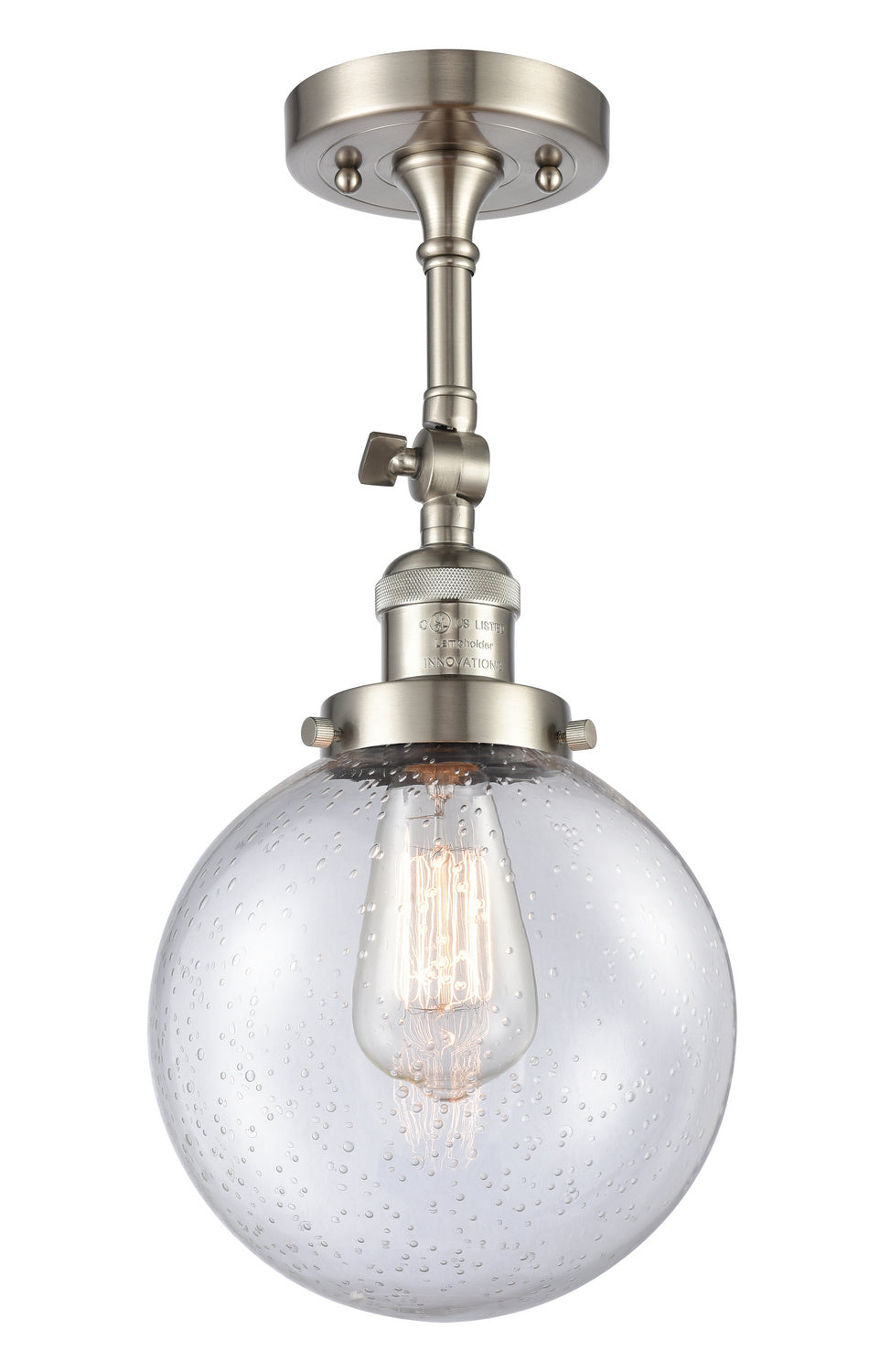 Innovations - 201F-SN-G204-8 - One Light Semi-Flush Mount - Franklin Restoration - Brushed Satin Nickel