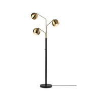 Adesso Home - 5139-21 - Three Light Tree Lamp - Emerson - Black & Antique Brass